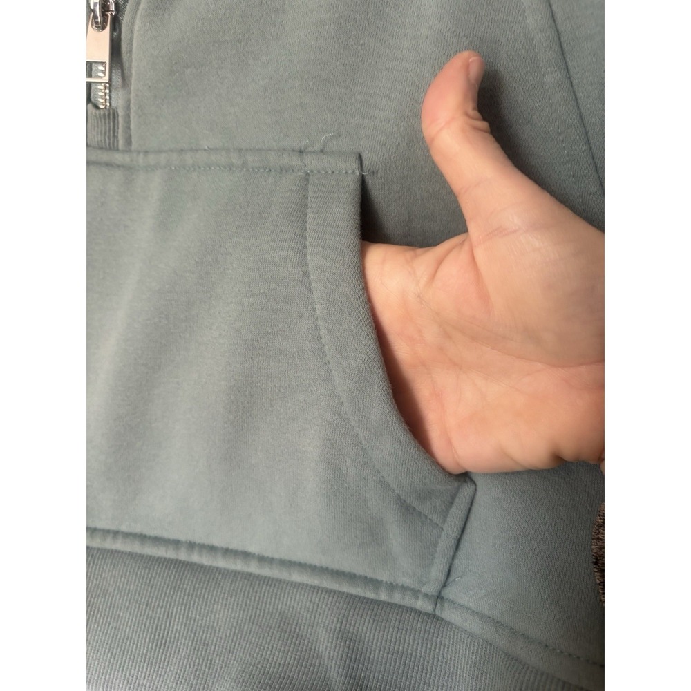 Womens Half Zip Tops Long Sleeve V Neck Baggy Sweatshirt Aqua Teal JJ16 - Picture 2 of 6